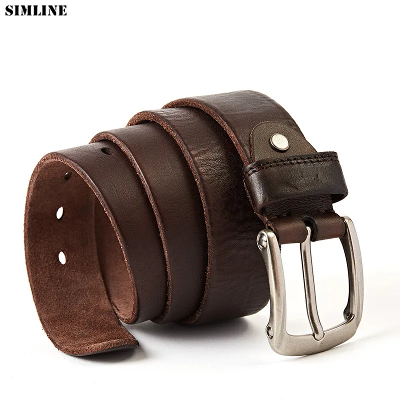 High Quality Genuine Leather Belt Men 100% Real Cowhide Pin Buckle ...