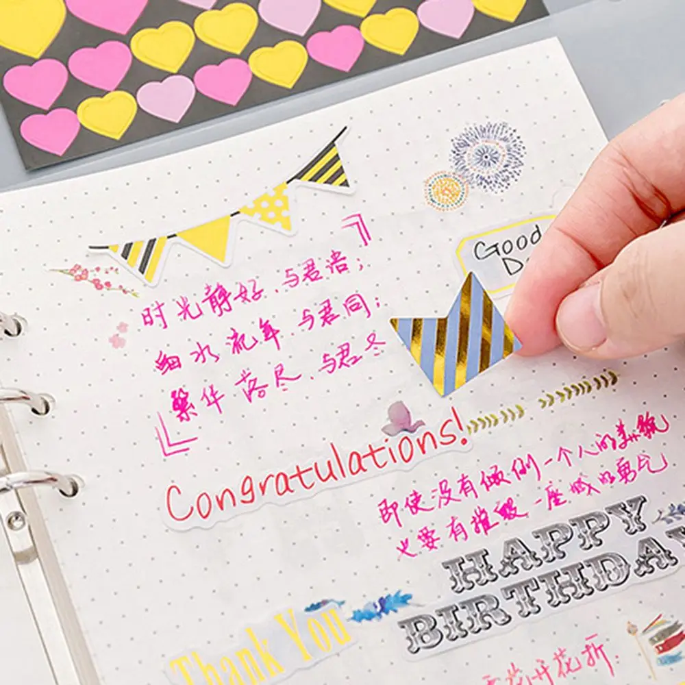 Мультфильм геометрические Стикеры для дневника Kawaii планировщик Памятка день рождения Бантинг поздравительная карточка ручная работа