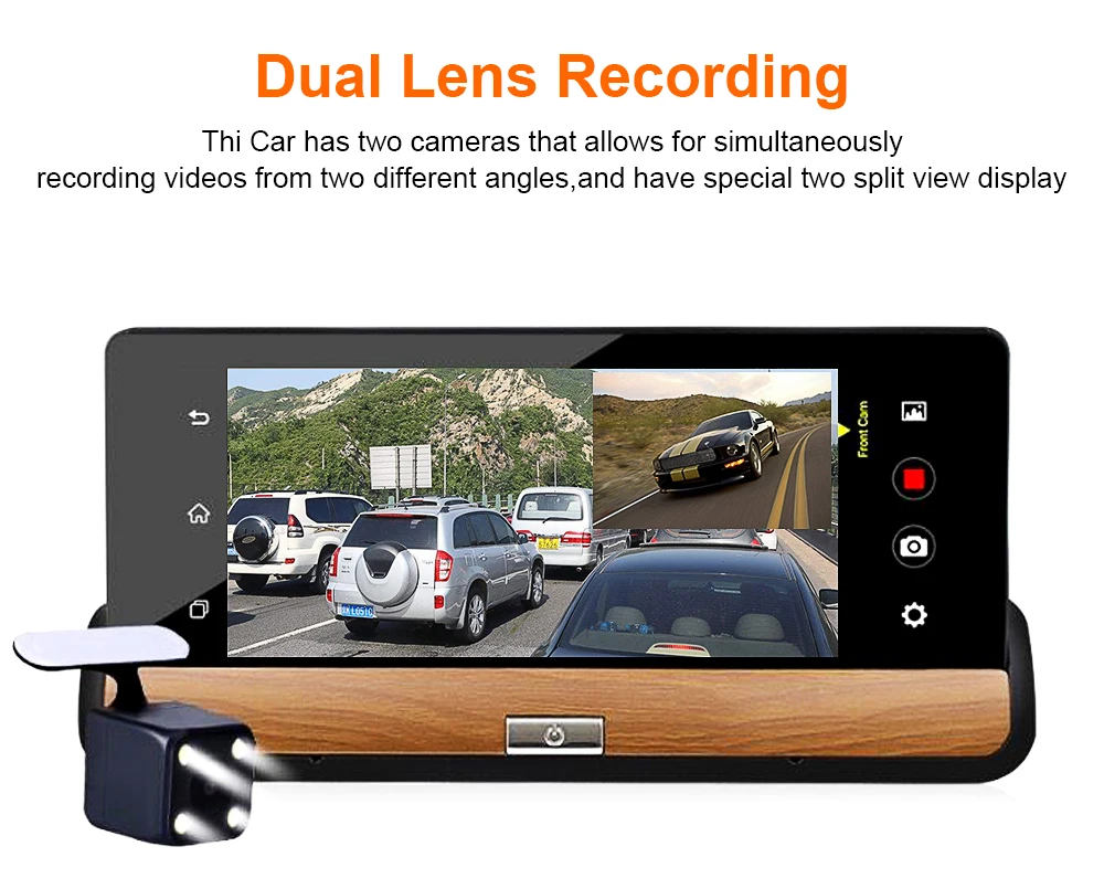 Автомобильный видеорегистратор 3G 7 дюймов Full HD 1080P GPS навигация Android 5 0 Bluetooth Wi Fi с