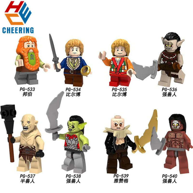 

Single Sale Building Blocks Lord of the Rings Hobbit Uruk-hai Bombur Collcetion Figures Bricks Action Toys for Children PG8149