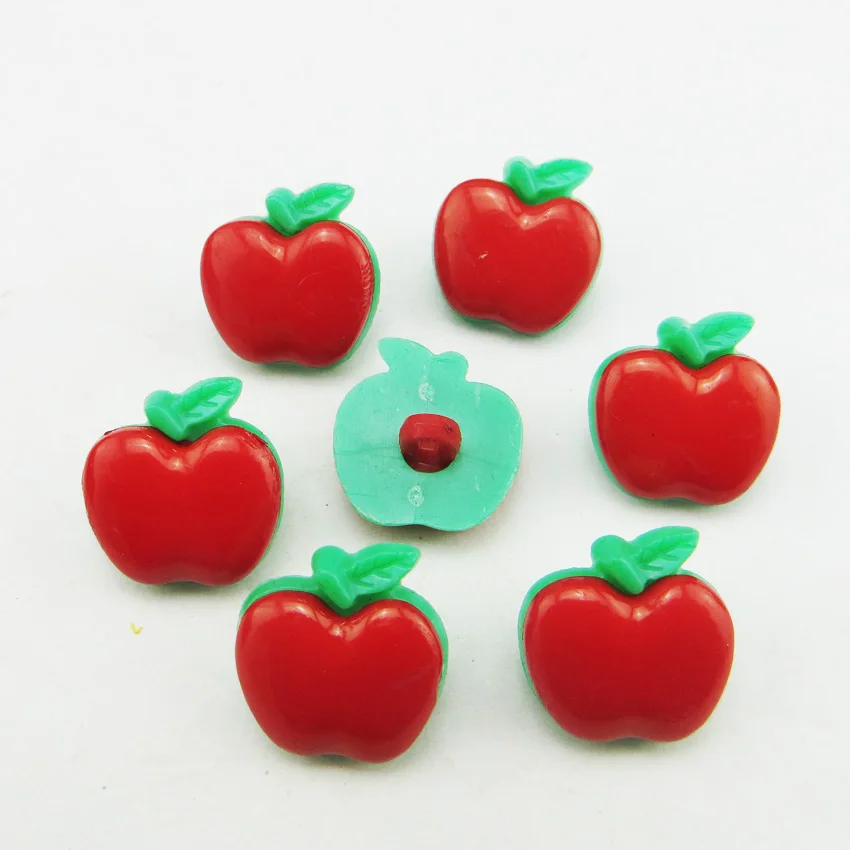 18 мм 22 мм красные фрукты apple Смешанные Окрашенные пластиковые пуговицы швейные одежда аксессуары кнопка для одежды P-097A