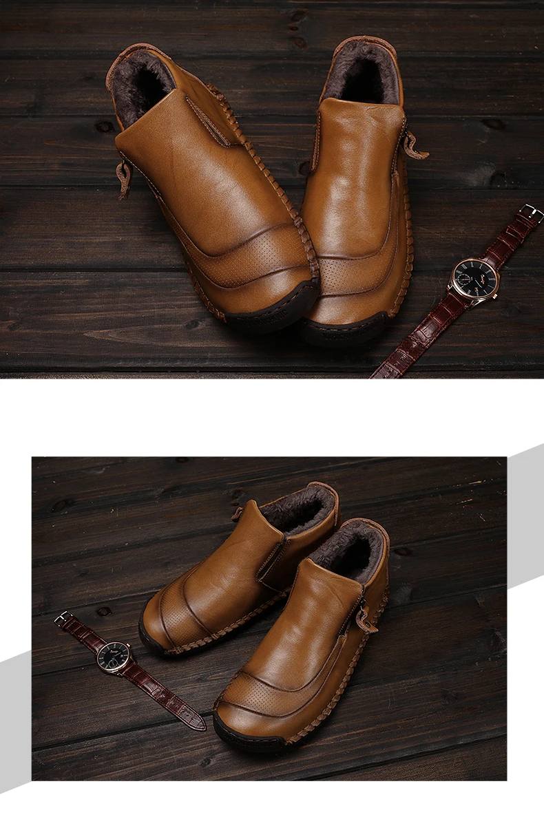ZUNYU/зимние мужские ботинки; кожаные плюшевые мужские Ботильоны; теплые мужские ботинки на меху; Мужская обувь высокого качества; Повседневная обувь; большие размеры 48