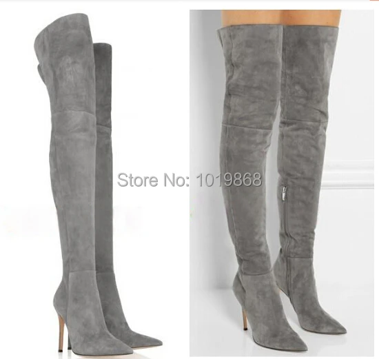 thigh high boots 3 inch heel wholesale suede boot high heel slim thigh high boots grey thigh high boots 3 inch heel wholesale suede boot high heel slim thigh high boots grey