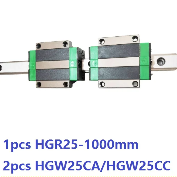 1 шт. линейная направляющая HGR25 1000 мм + 2 HGW25CC/HGW25CA линейные блоки каретки для ЧПУ