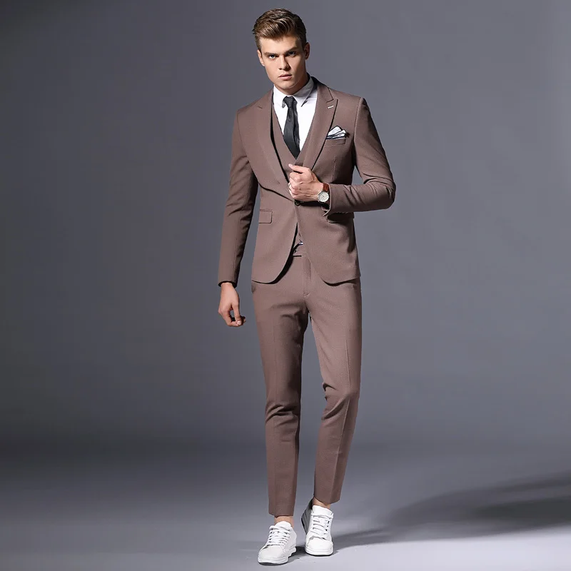  Sale Brand Mens Suit Jacket Formal Business Blazer Men Groom Three Pieces Slim Fit Party Clothing S - 32830173743