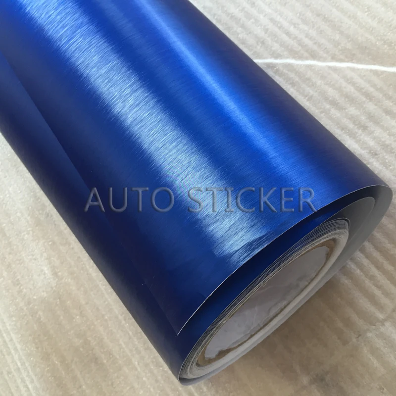 blue brushed metallic chrome car wrap 4