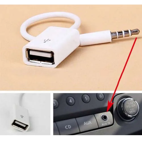 3 5 мм штекер AUX аудио разъем к USB 2 0 гнездо конвертер Кабель Автомобильный MP3