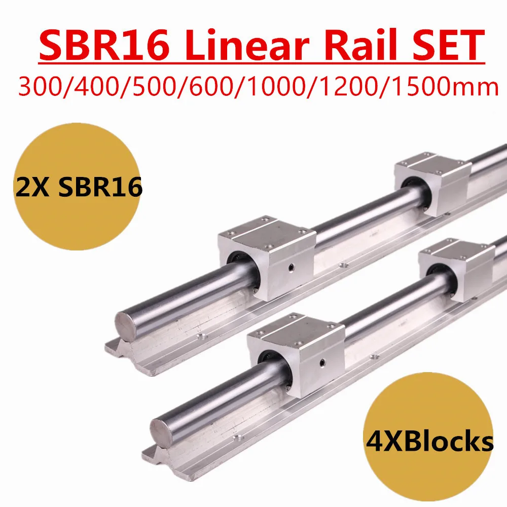 4 rails+ 8 SBR16UU blocks linear rail guide SBR16-900//1150mm