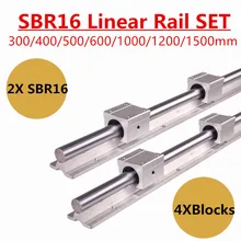 2pcs SBR16 16mm Linear Rail Guide 300 400 500 600 1000 1200 1500 mm Fully Slide Support + 4pcs SBR16UU Linear Bearing Block 2pcs SBR16 16mm Linear Rail Guide 300 400 500 600 1000 1200 1500 mm Fully Slide Support + 4pcs SBR16UU Linear Bearing Block