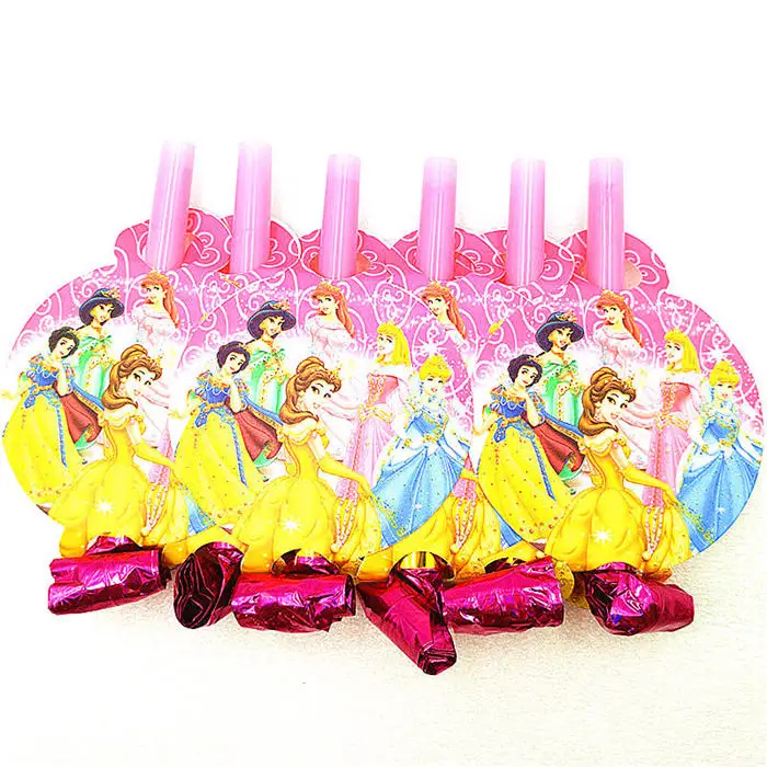 Дисней Принцесса Тема Мультфильм партия набор воздушные шары посуда тарелка салфетки баннер день рождения коробка конфет детский душ вечерние украшения - Цвет: Blow Out-6Pcs