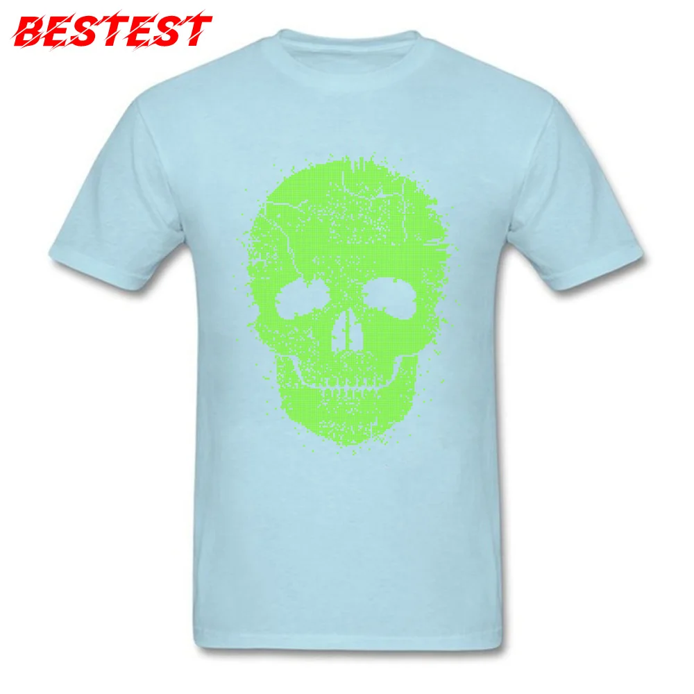 Acid Skull Toxic Green Top T-shirts Fitted Short Sleeve comfortable 100% Cotton Round Neck Boy T Shirt Tops Shirts Summer/Fall Acid Skull Toxic Green light