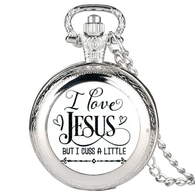 Reloj Mujer I love Jesus серии кварцевые карманные часы ретро для мужчин для женщин классический подарок для карманные часы звено цепи