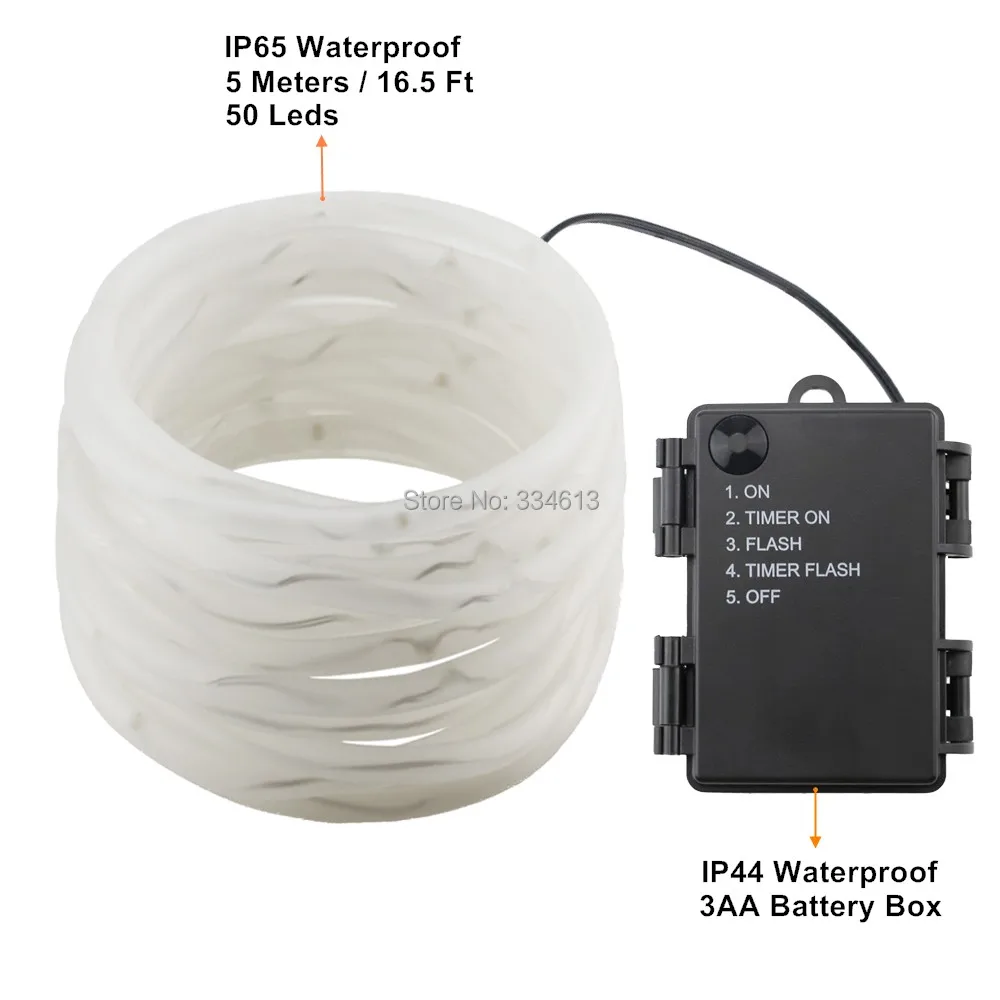 Battery Powered 5Mode Timer 5M 10M LED Fairy String Lights, Waterproof PVC Wire Christmas Tree Halloween Lights Battery Powered 5Mode Timer 5M 10M LED Fairy String Lights, Waterproof PVC Wire Christmas Tree Halloween Lights