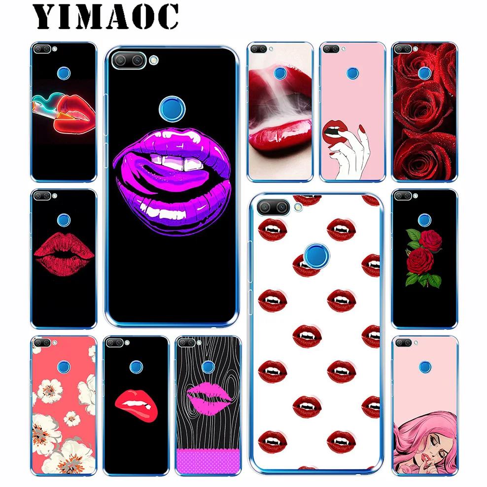Yimaoc сексуальные красные губы мягкий чехол для huawei Honor 10 9 8X 8C 8 7C 7X 7A Pro 6A Note Nova 3i 3 2i Y6