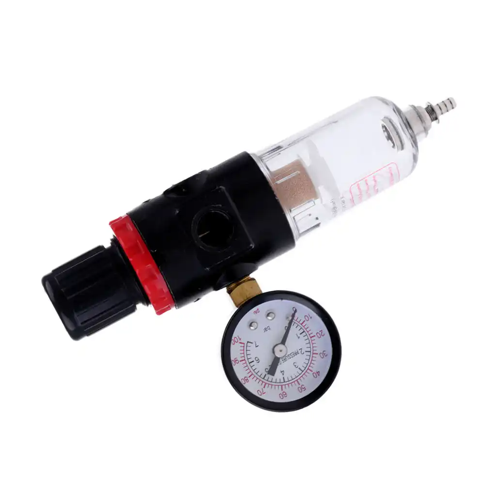 1//4/" Air Brush Filter Regulator Gauge Compressor Water Separator Moisture Trap