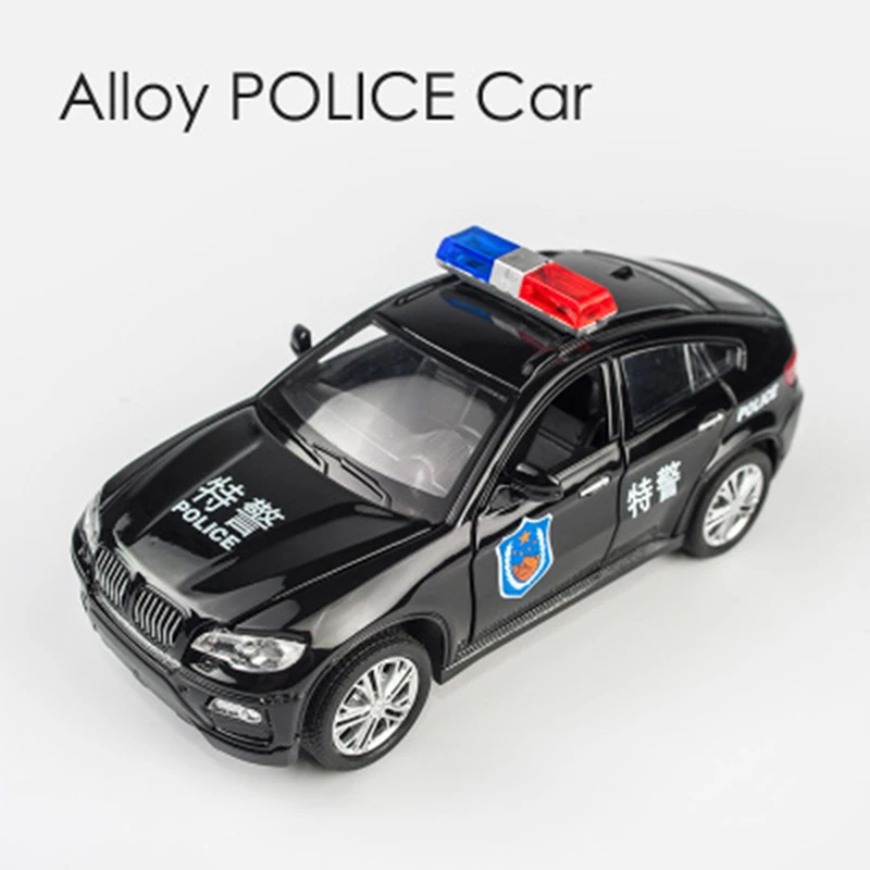 Модель автомобиля отлитый под давлением со звуком и светильник|diecast police|car toycollection