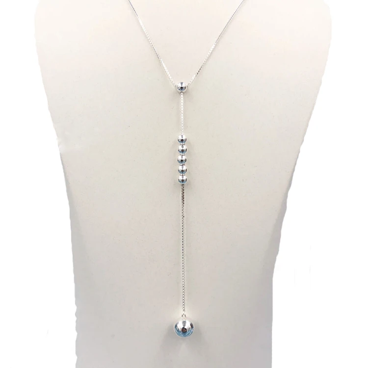 

100% Authentic 925 Sterling Silver Original String of Beads Necklace for Women Charm Gift DIY Jewelry Making