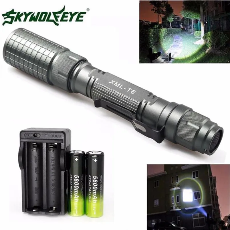 

2 Types 4000 LM 5 Modes CREE XML T6 LED Torch Lamp Light AAA 18650 Charger Camping Zoomable Wholesales 2017 NOM29#FN
