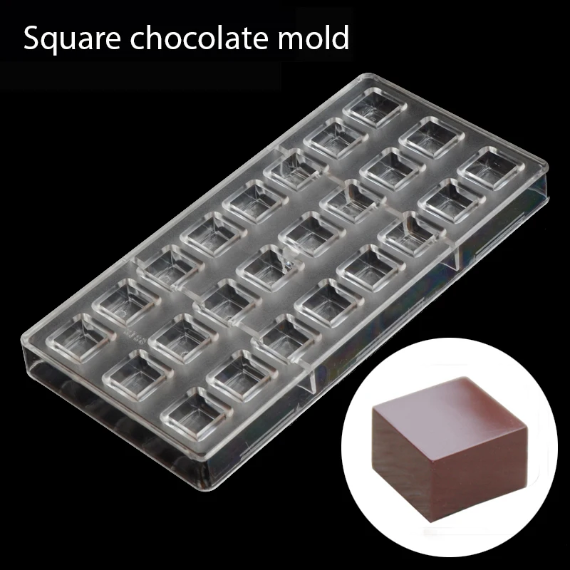 24pcs Square shaped Chocolate mold Clear Polycarbonate Plastic ,Party DIY Handmade Chocolate PC