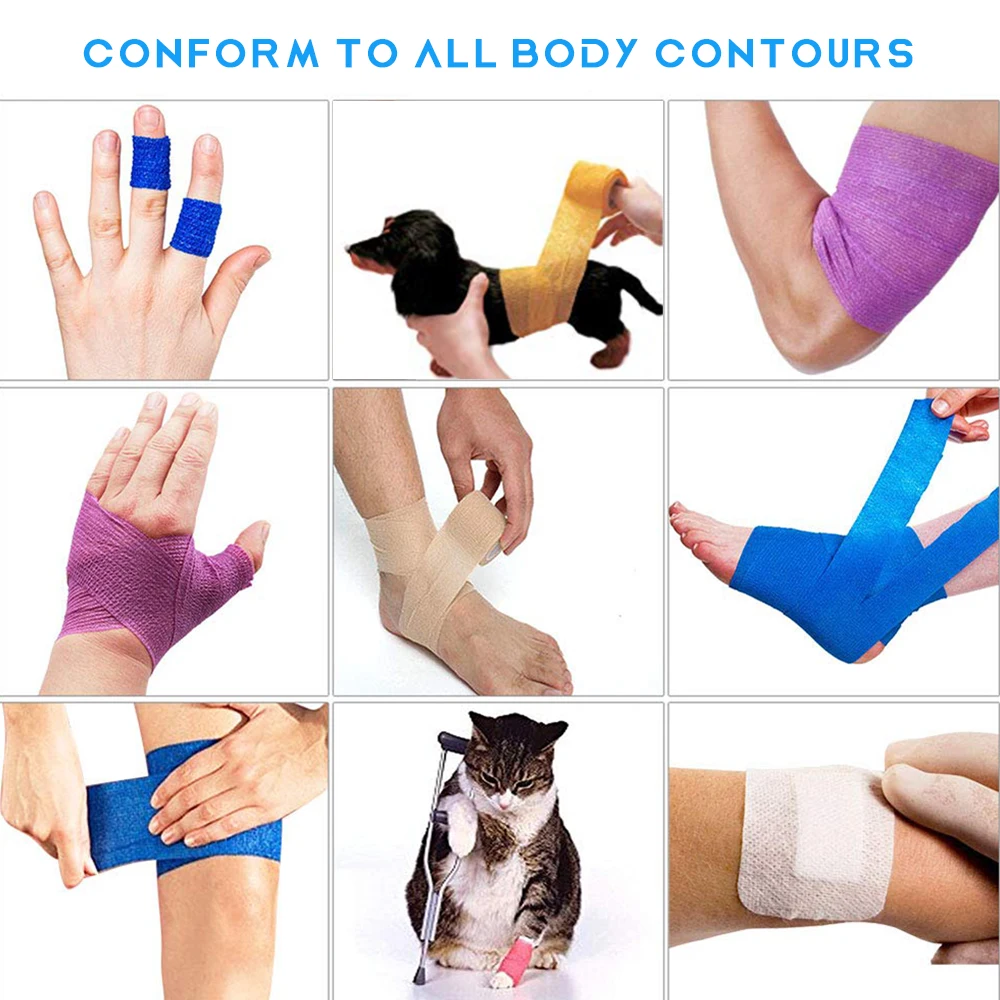 SKDK-4-5MColorful-Sport-Elastoplast-Athletic-Kinesiology-Elastic-Bandage-Self-Adhesive-Wrap-Tape-Ankle-Knee-Arthrosis