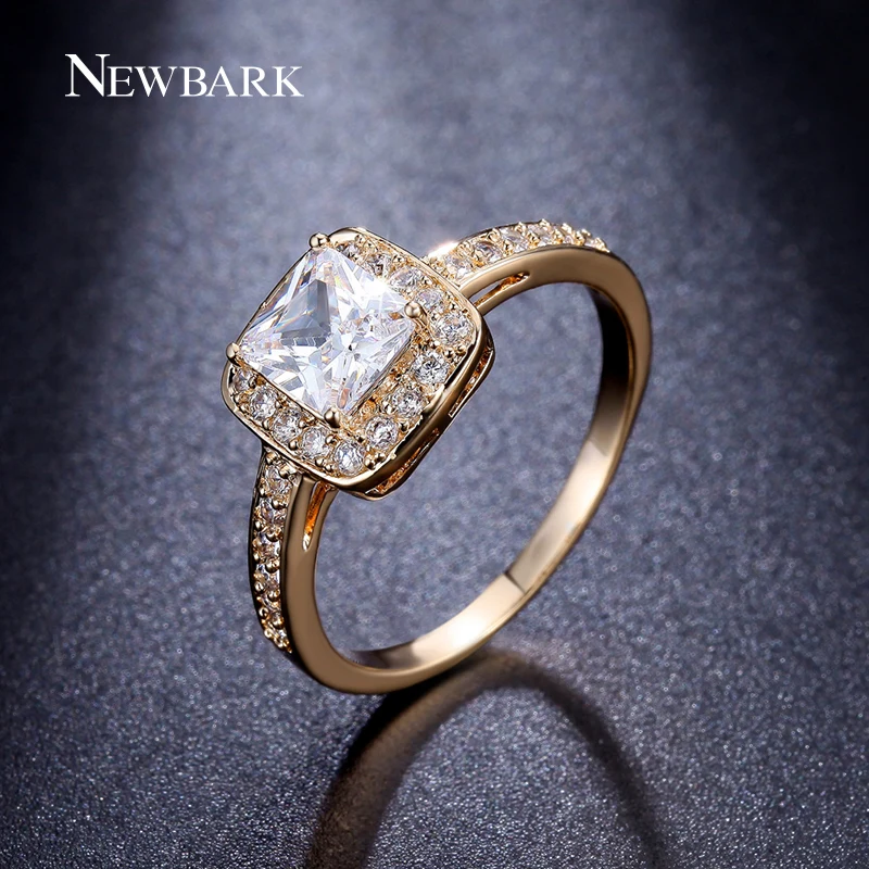 Newbark геометрический Форма Золотое кольцо Цвет Медь Jewelry Кольца 1.25 карат Принцесса