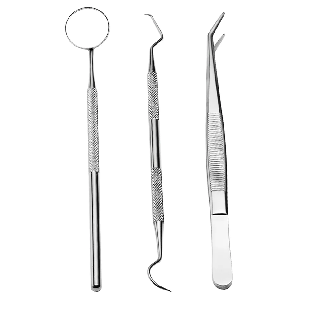 3PCS/1 Set Dental Examine Tools Stainless Steel Set Dentist Teeth Clean