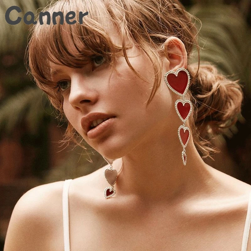 

Canner Heart Drop Earrings Jewelry Earrings Bohemian Crystal Long Tassel Earrings For Women Statement Jewelry Pendientes Gift A4