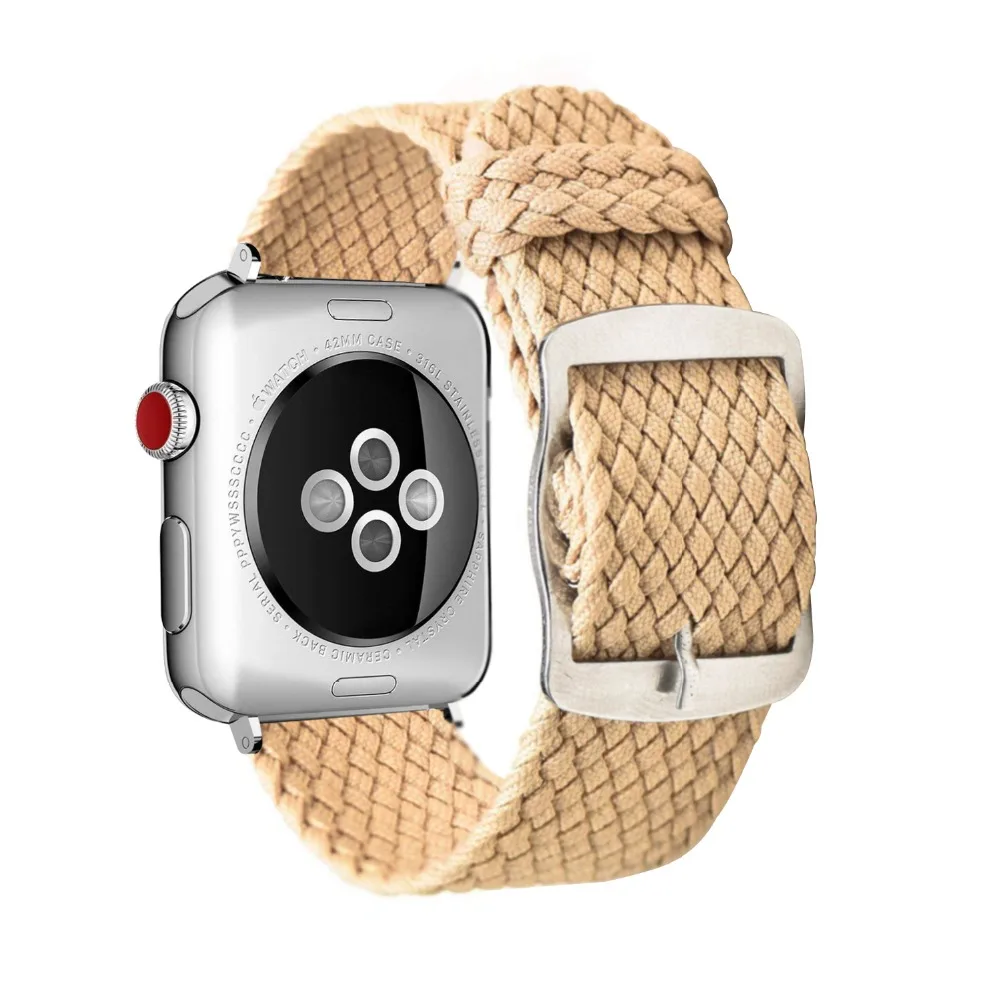 Модные петля ремешок нейлон кабель-браслет на запястье часы аксессуары для наручных часов Apple watch 1/2/3 42 мм 44 мм для наручных часов iwatch, ремешок 4/5 38 мм 40 мм