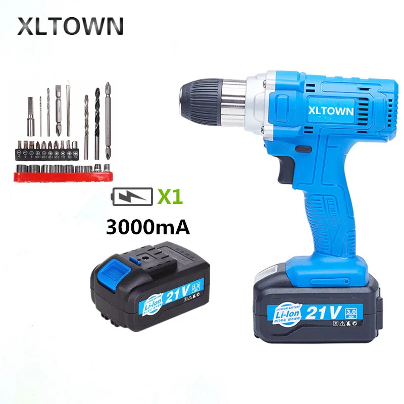 Xltown 21v 3000mA Беспроводная Дрель Высокая емкость перезаряжаемая литиевая батарея