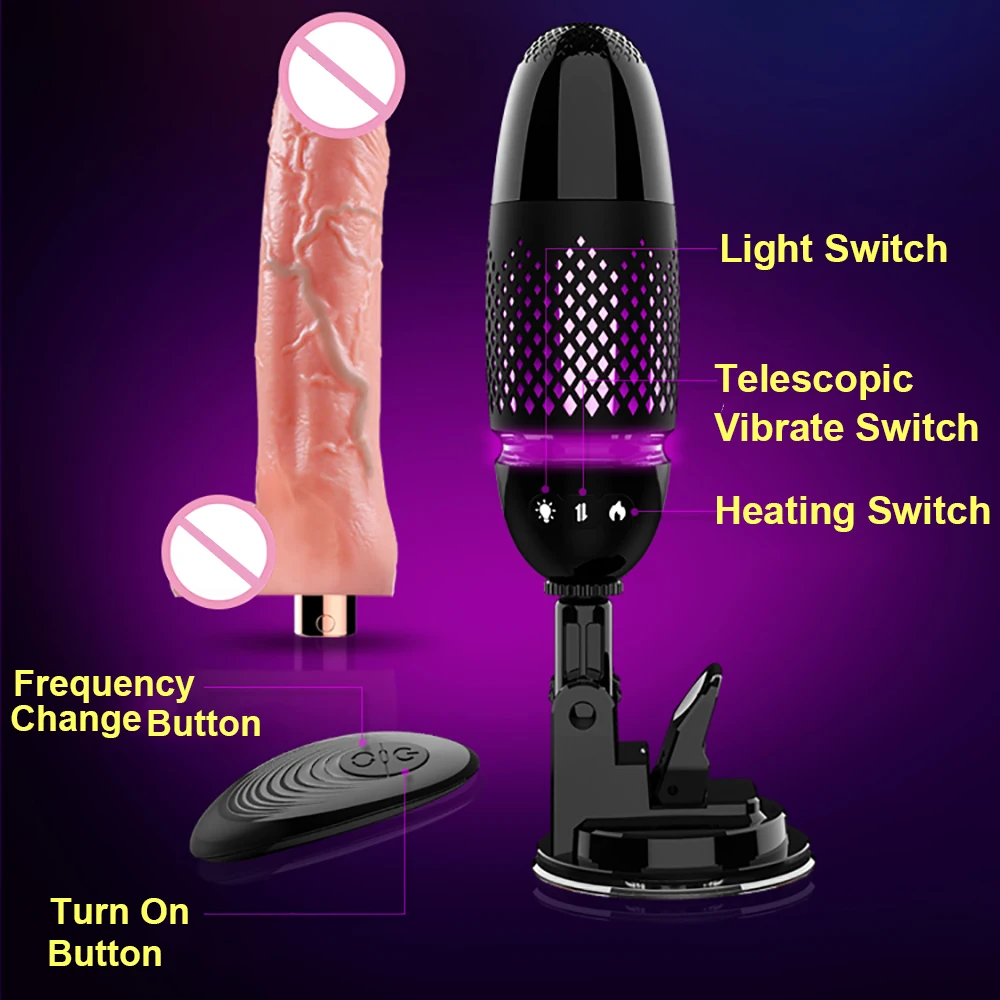 Automatic Telescopic Vibrating Dildo Female Masturbator 7 Modes Heating Thrusting Realistic Penis Vibrator Sex Product For Woman