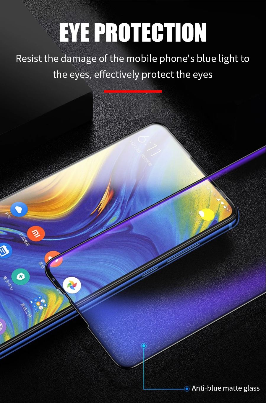 Матовое закаленное стекло для Xiaomi mi 9 SE 8 Lite A2 Red mi Note 6 7 Pro Pocophone F1 S2 6A защита экрана от синего излучения светильник