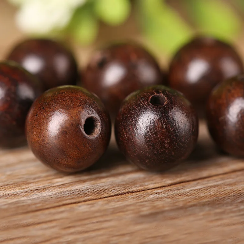 100 шт./лот бусины из натурального дерева 6, 8, 10, 12, 15 мм коричневые Круглые Подвески для изготовления браслетов своими руками