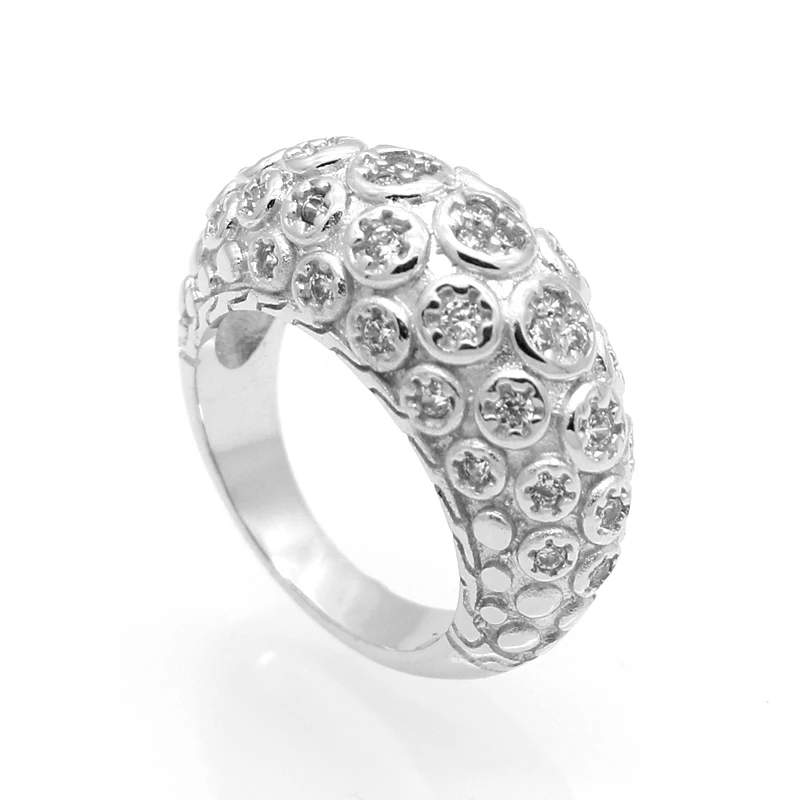 Filled 925 Sterling Silver Round With Zircon For Women Ring Wedding