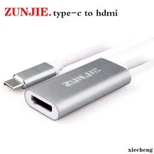 

ZunJie USB 3.1 Type-C to HDMI AV cable adapter converter USB-C male to HDMI female black color wholesale