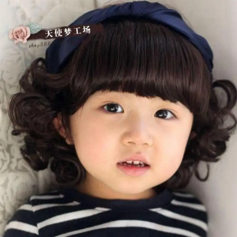 2015 Baby Girl Boy Curly Wigs Cute Short Haircuts Wig For Kid Deti