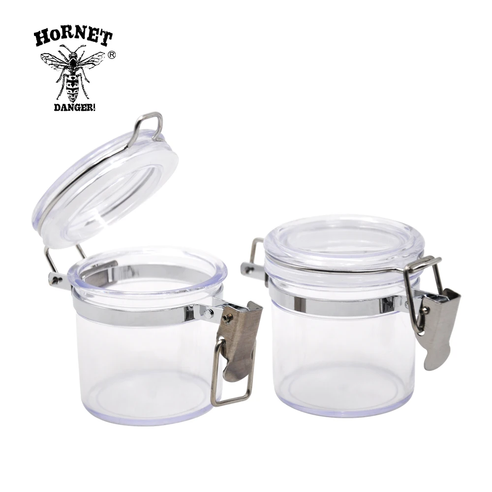 HORNET Transparent Acrylic Airtight Stash Jar 2.17 Inches Multi-Use Vacuum Seal Portable Storage Container for Tobacco Herbs