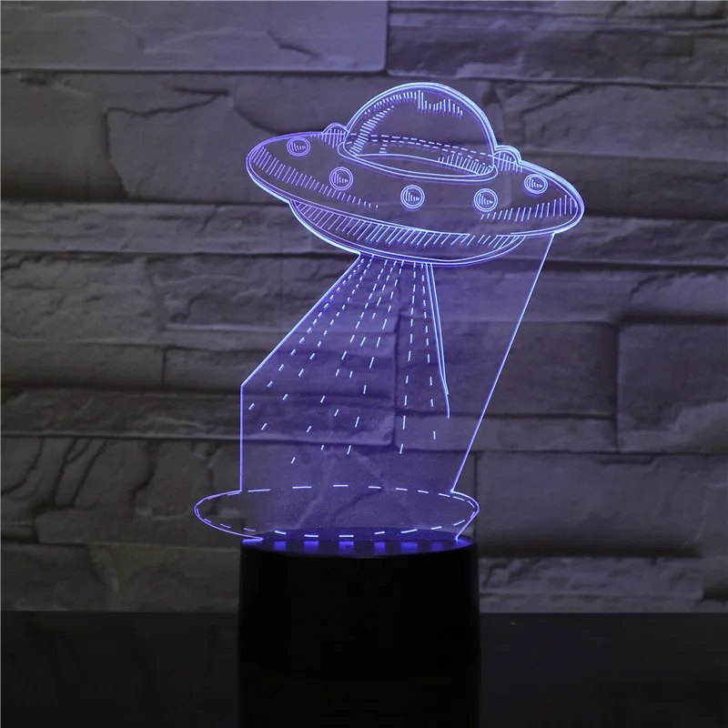 Universe Flying Saucer UFO 3D Lamp Illsuion Night Light LED Bulb