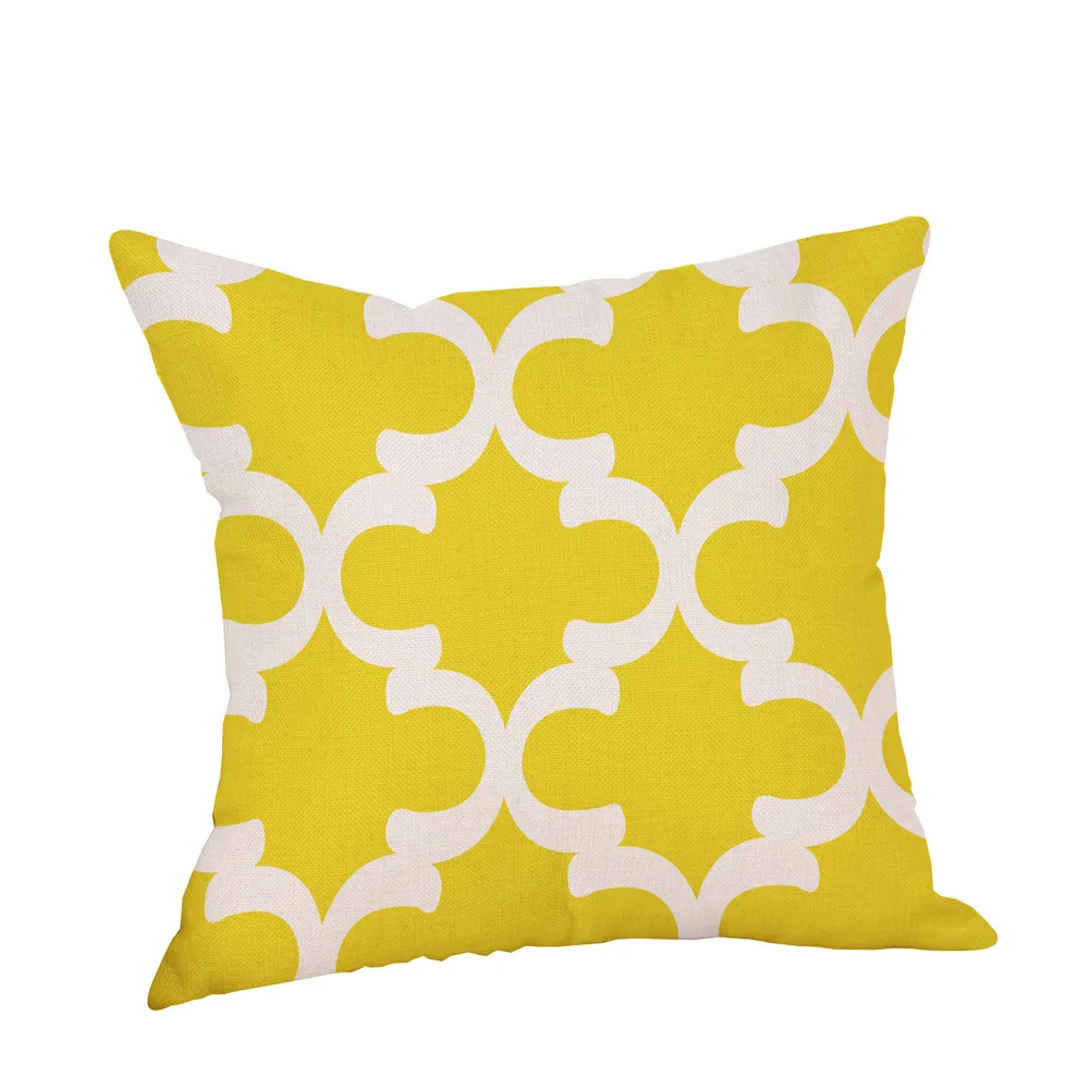 Ouneed Decorative Pillow Case Mustard Yellow Geometric Fall Autumn *30