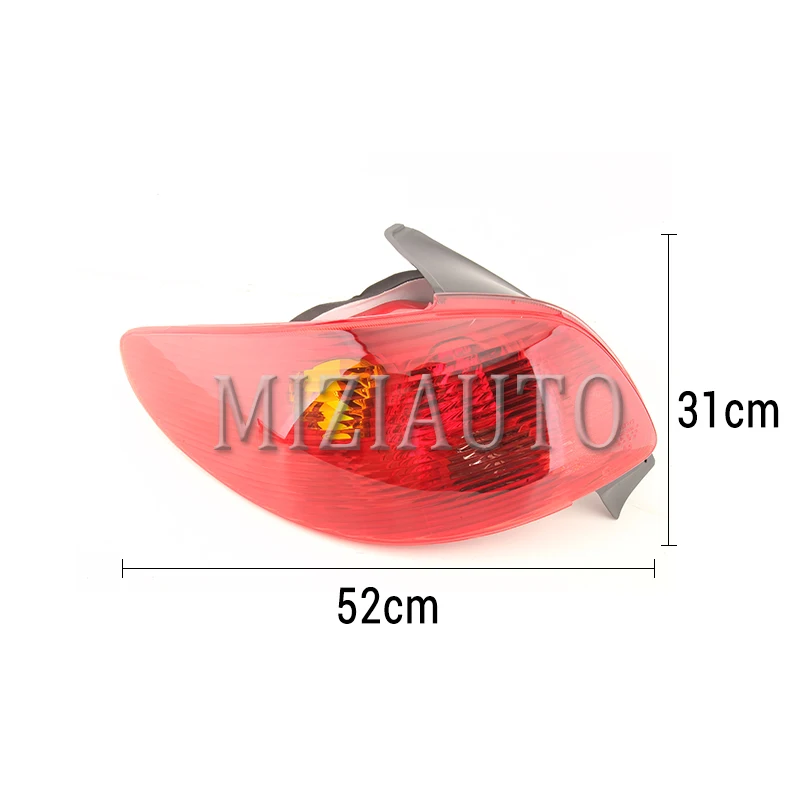 MIZIAUTO 1PCS Rear Tail Light for Peugeot 206 2005 2006 2007 2008 Signal Lamp Cover Braking Light Cover Warning Stop Car Styling