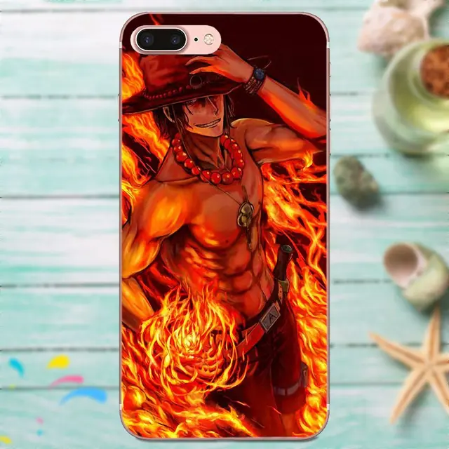 TPU Print Case Portgas D Ace One Piece For Apple iPhone 4 4S 5 5C 5S SE