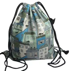 Сумка на шнурке милые унисекс рюкзаки Ретро сумка на шнурке с рисунком Рюкзак для женщин Милые 3D Crazy Head Печатные мешки с Кулиской