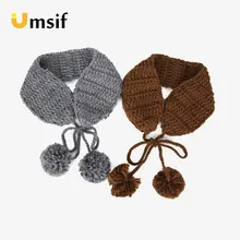Новинка, модные зимние женские шерстяные вязаные теплые наушники, одноцветные, с помпоном, на шнуровке, наушники для женщин, женские, конский хвост, шапки