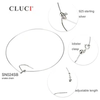 CLUCI – collier en argent Sterling 925 pour femmes, chaîne avec fermoir à ressort pour pendentif 2