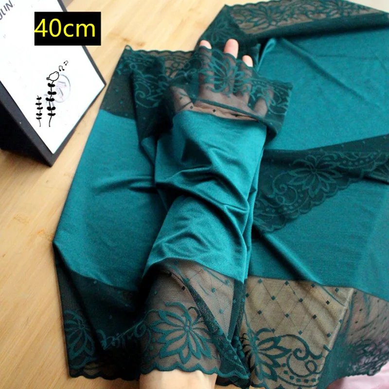 

3Meters Smooth French Stretch Lace Trim High-end Dark Green Elastic Lace Fabric DIY Lingeries Bra Panties Sewing 40cm wide