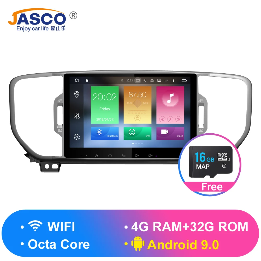 

4G RAM Android 9.0 Car DVD Stereo For Kia Sportage 2016 2017 2018 GPS Navigation Video Audio Head Unit for free Shiping