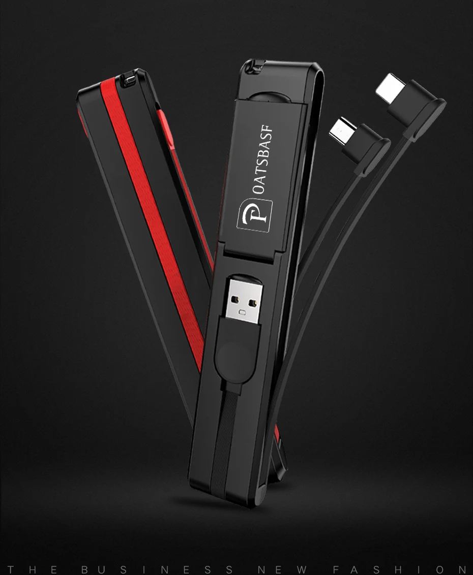 Oatsbasf 3 в 1 Тип C Micro USB C 8pin Быстрый зарядный кабель для iPhone samsung Креативный дизайн скрытый USB кабель для Xiaomi