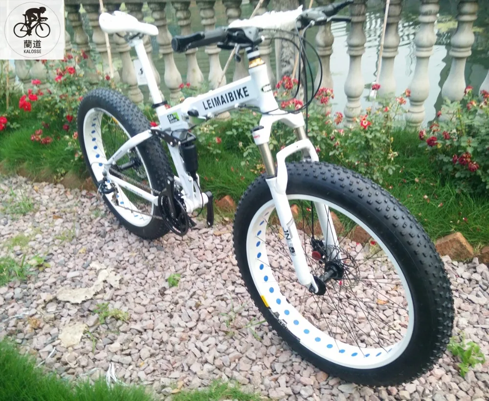 Flash Deal Kalosse 26*4.0 tires ,Folding  frame   Fat bicycle ,snow mountain bike , bicicleta mountain bike  , 21/24/27/30 speed, 0