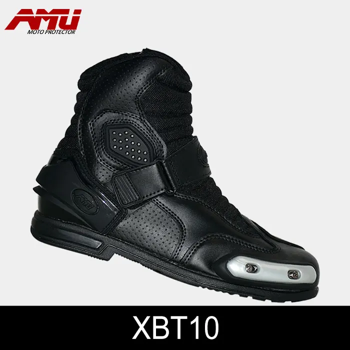 AMU moto из микрофибры кожаные короткие сапоги для мотоцикла профессиональная мотоциклетная обувь гоночная обувь bota moto ciclista мотоботы - Цвет: XBT 10