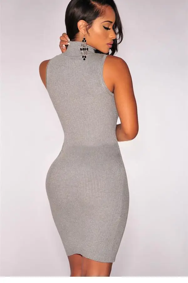 vestido cinza de malha