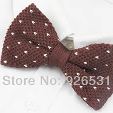 Ибо трикотажные бабочкой/коричневый/белый сердце Точка Форме Большой Галстуки британский стиль восстановление древних способов Формальное бантом